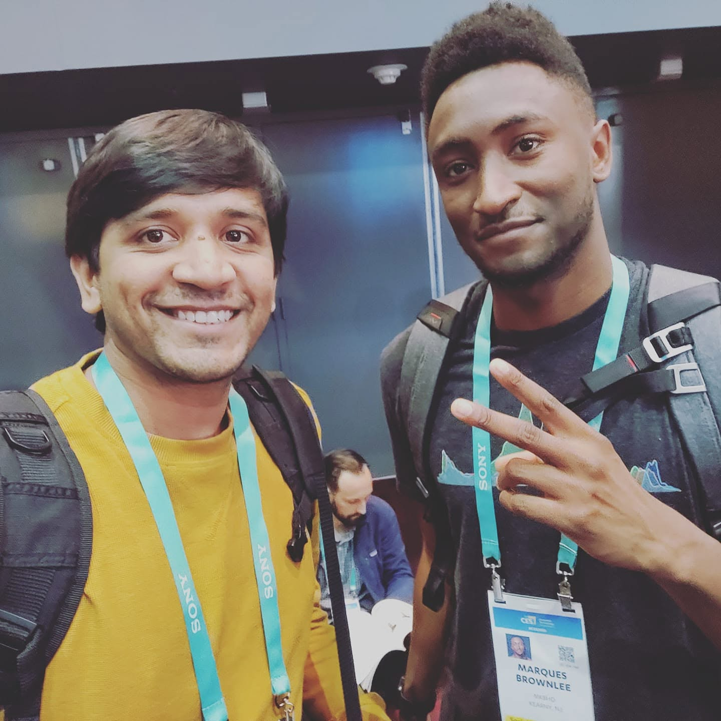 Chetan with Marques Brownlee at CES