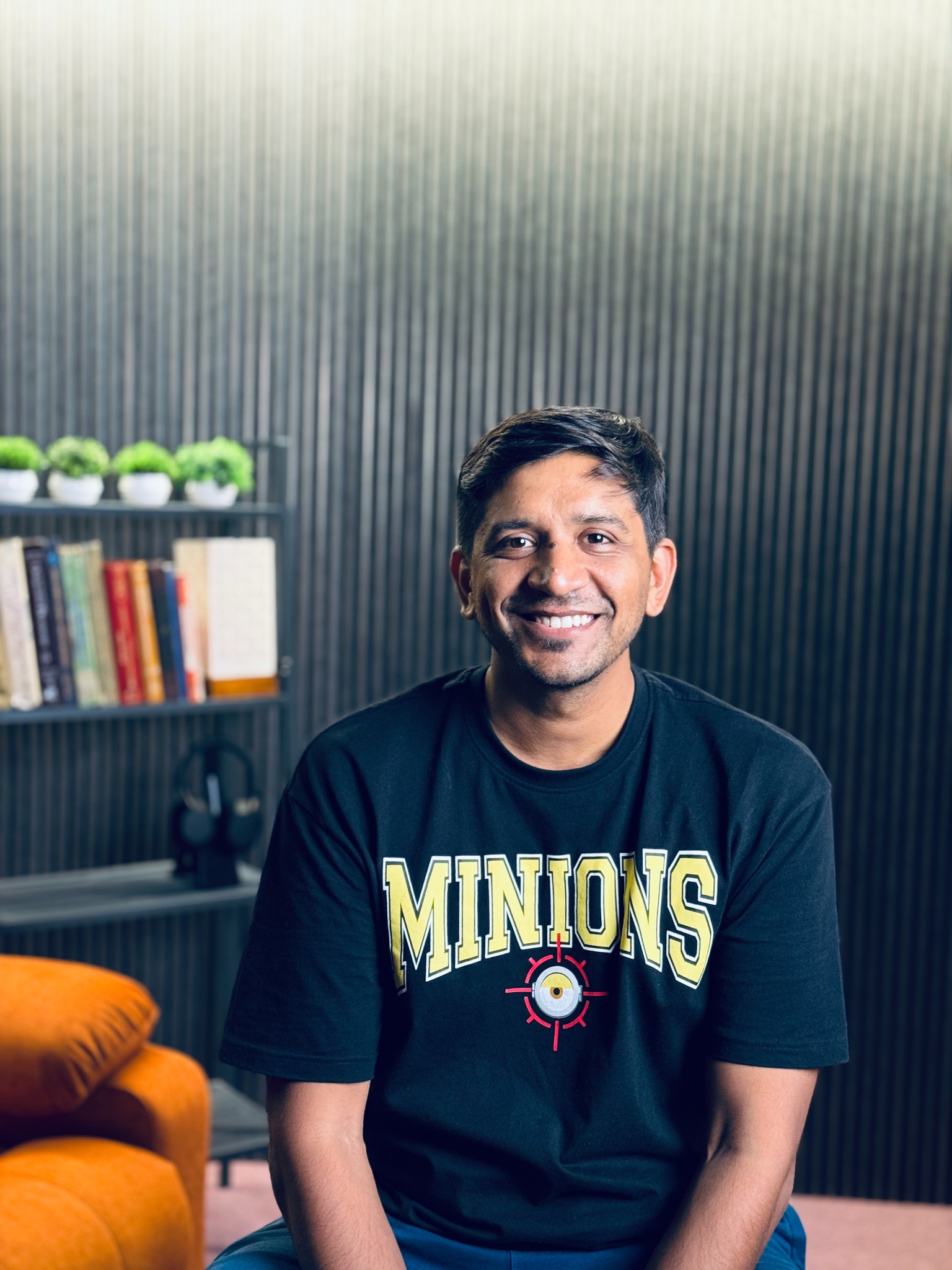 Chetan Bhawani smiling in his studio